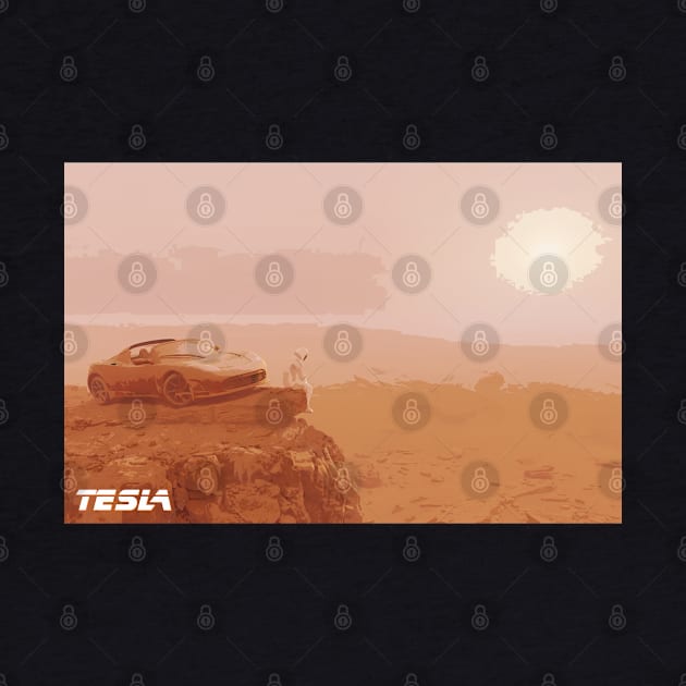 Roadster On Mars Painting 2020 by Therouxgear